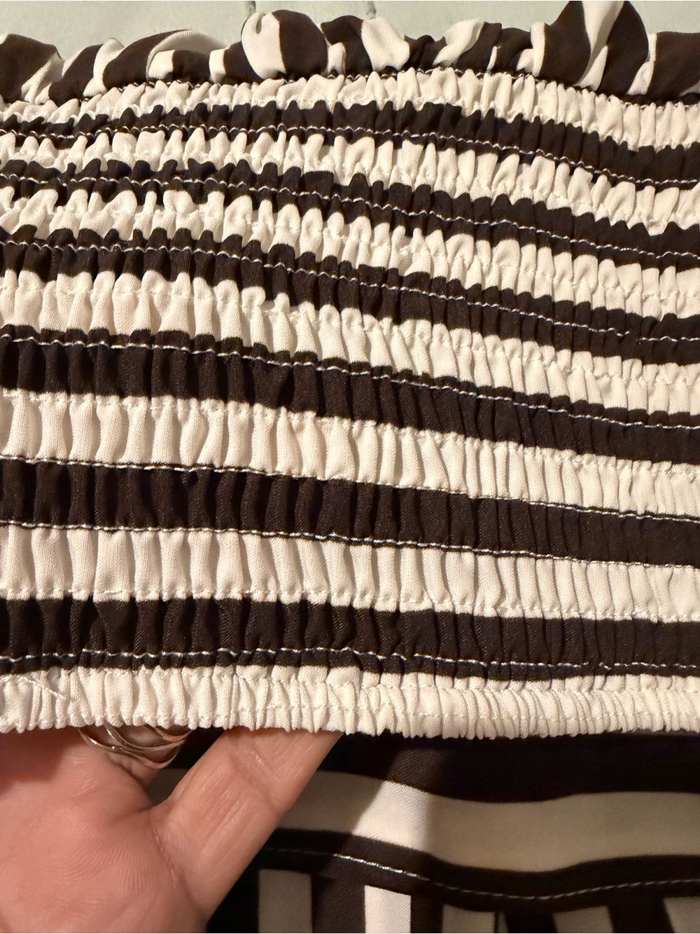Striped Pleated Cami Long Dress .Pocket - Picture 6 of 10
